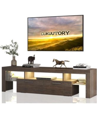 75" Wood Modern Brown TV Stand