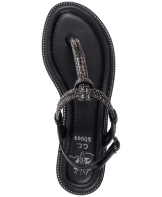 Women's Alonde Embellished T-Strap Flat Sandals