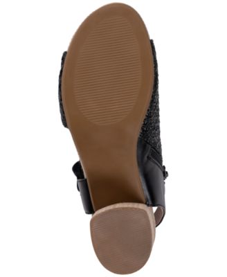 Women's Zakki Flower Rosette Woven Block Heel Dress Sandals