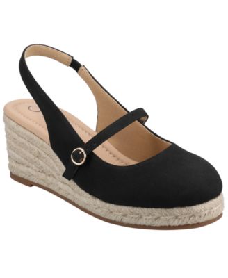 Journee Women's Asmyna Slingback Mary Jane Espadrille Wedges