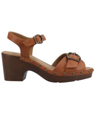 Women's Sisilia Stacked Heel Ankle Strap Sandals