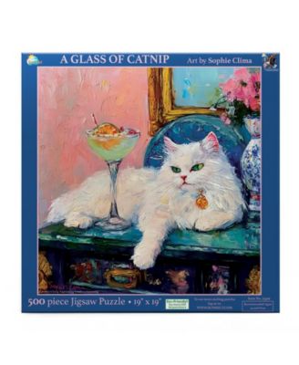 A Glass of Catnip 500 piece Jigsaw Puzzle for Adults