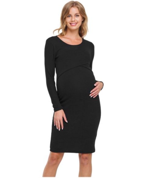 Женское платье Hello Miz Long Sleeve Bodycon Nursing, цвет: Чёрный
