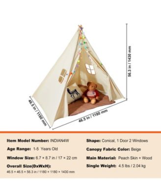 Kids Play Tent with Durable Frame Soft Mat and Decorative Accessories for Indoor and Outdoor Play