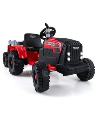 Kids 24V Ride On Tractor with Detachable Trailer Remote Control and Safety Features