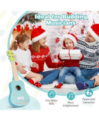 Kids Beginner Ukulele with Nylon Strings and Basswood Body for Early Music Learning