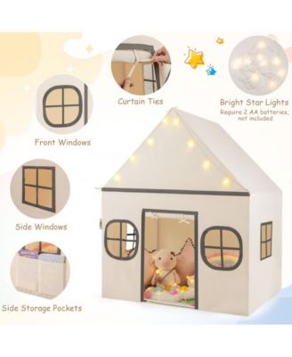 Kids Play Tent Large Playhouse with Door Curtain and Star Lights