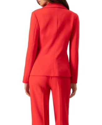 Women's Single-Button Blazer in Vibrant Red