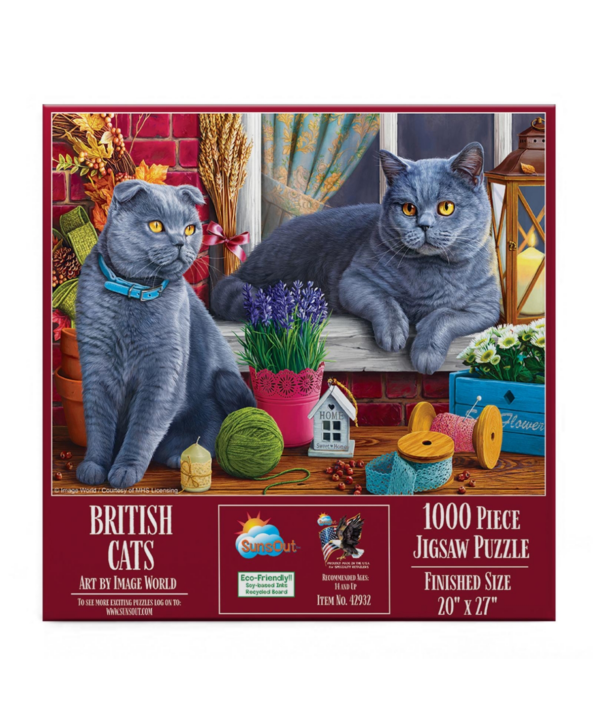 SunsOut British Cats 1000 piece Jigsaw Puzzle for Adults