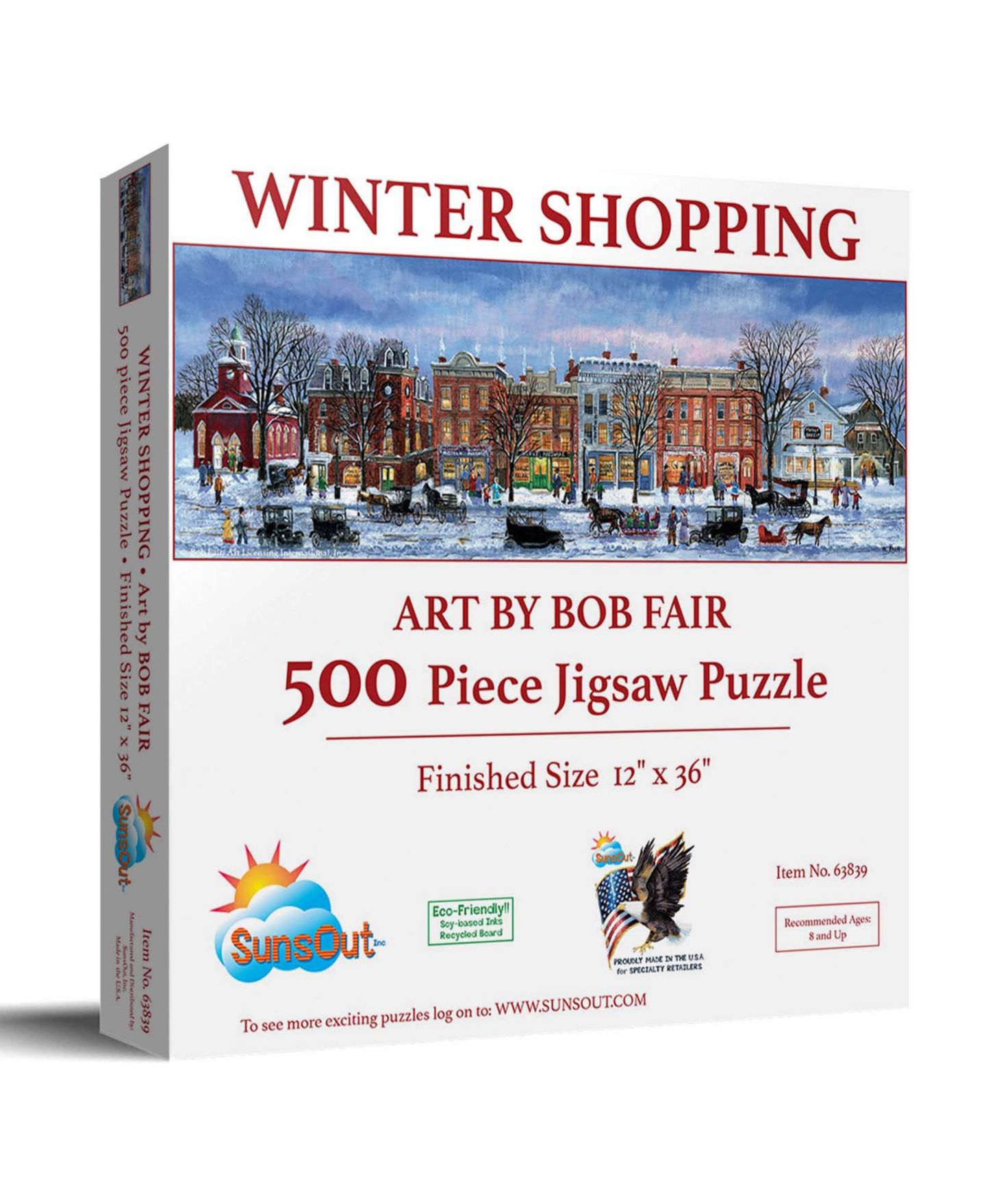 Детский пазл SunsOut Winter Shopping 500-Piece Interlocking Jigsaw Puzzle, от 15 лет — фото 1