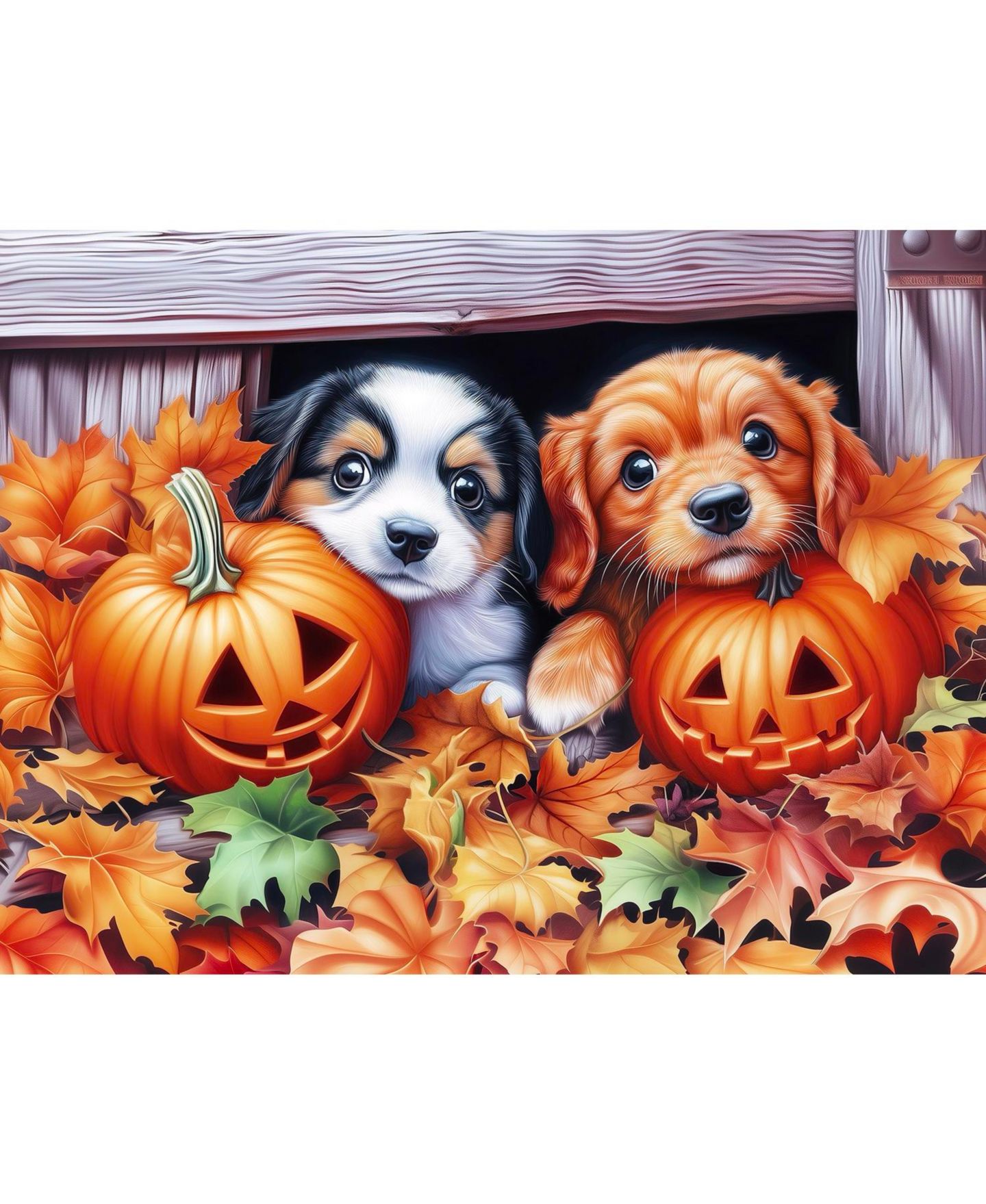 Детский пазл SunsOut Puppies and Jacks Interlocking Halloween 500-Piece Jigsaw Puzzle, Ages 15+ — фото 2