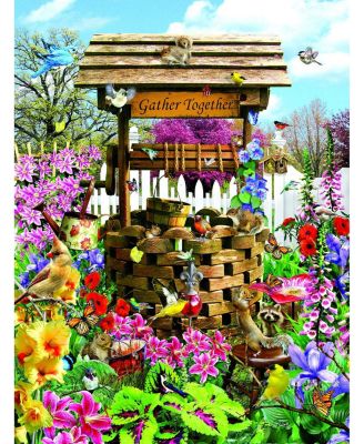 Birds at the Wishing Well 1000 piece Jigsaw Puzzle for Adults