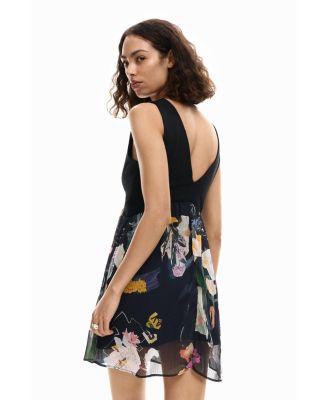 Women's Collage bimaterial dress