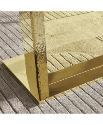 Streamdale Gold stainless steel legs dining table 70.08 inch black tempered glass top