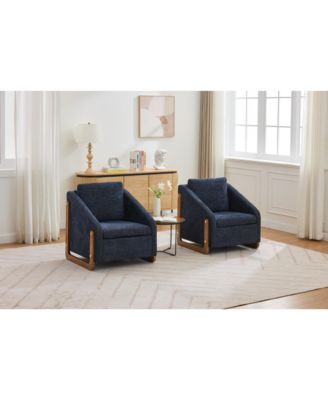 Elegant Modern Chenille Armchair with Wooden Frame and Cushioned Comfort