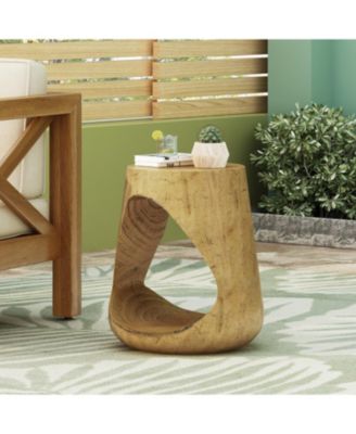 Hollow Side Table, Wood-like texture, Natural Color