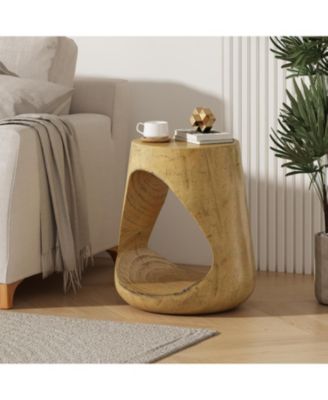 Hollow Side Table, Wood-like texture, Natural Color