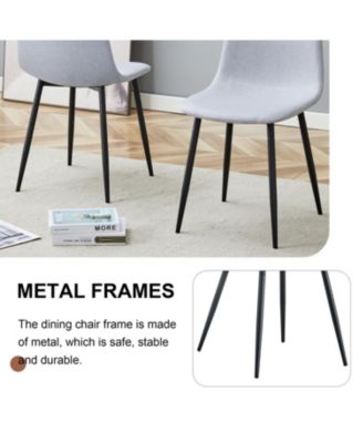 Comfortable Linen-Cotton Dining Set (6 Pieces, Light Gray)