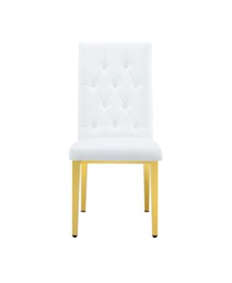 White Armless Dining Chairs (4-Piece Set)