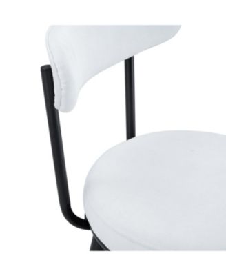 Ergonomic Bar Chairs White Cushions 35.5" High Black & White