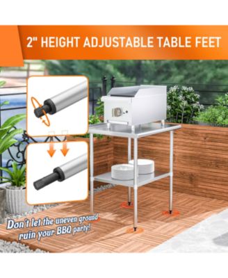 Stainless Steel Table 30x36 with Adjustable Shelf