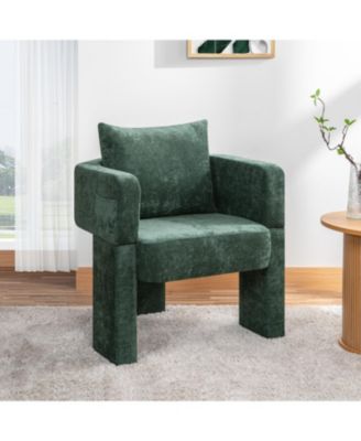 Chenille Accent Chair - Dark Green