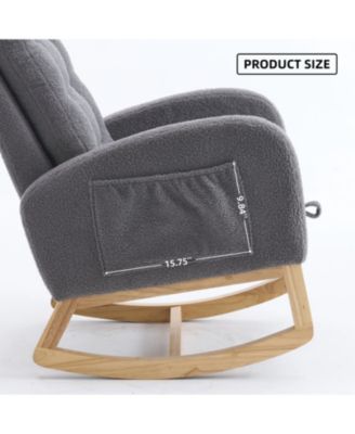 Dark Gray Rocking Chair with Footrest