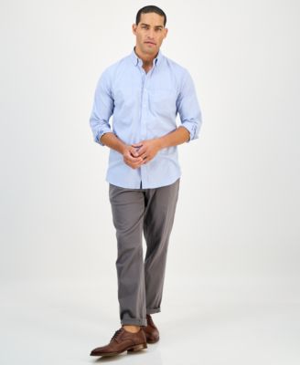 Men's Solid Stretch Oxford Cotton Shirt, Created for Macy's