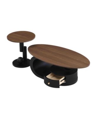 Nesting Coffee Table Set of 2 Black