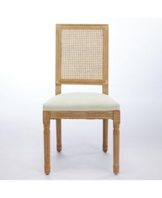  Louis Dining Chairs, Rattan Back, Beige