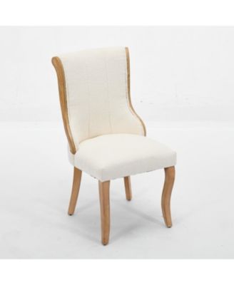 Snow Velvet Dining Chairs, Beige, Set of 2