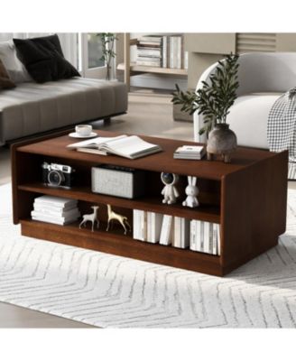  Modern Rectangle Coffee Table with Drawers & Shelves