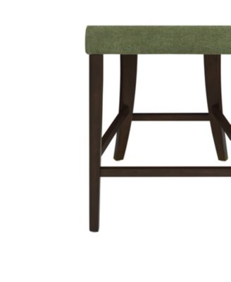 Streamdale Counter Stool Without Arm(dark brown+green) Set of 2