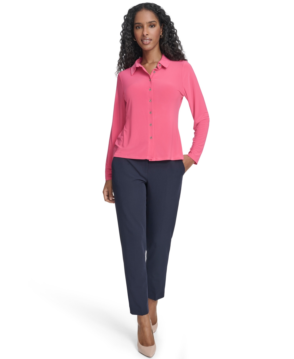 Tommy Hilfiger Women's Long-Sleeve Collared Shirt