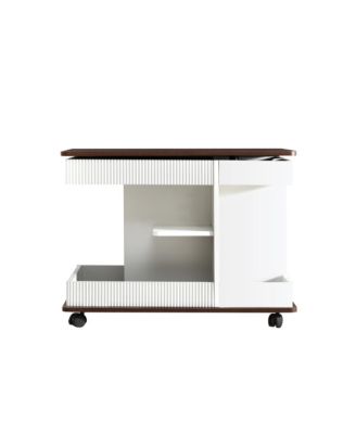 Streamdale Adjustable Lift-Top End Table with Wheels & Storage