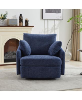 Streamdale Chenille Swivel Accent Chair with Pillows