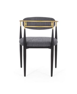 Modern Gold Accent Upholstered Dining Chairs (Set of 2)