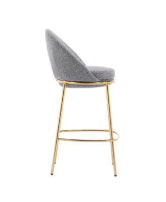  Celano Gold & Gray Upholstered Barstools (Set of 2 )