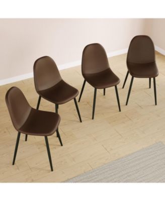 Saddle Leather Dining Chairs (Set of 4)