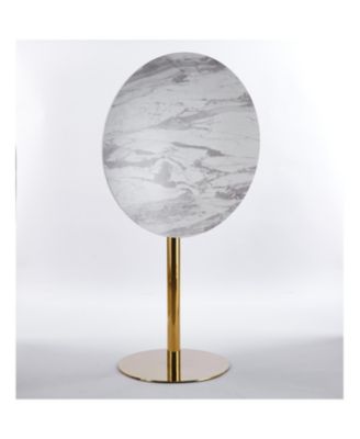 31.5" Golden & White Tulip Bar Table - Round MDF Top