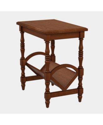 Classic Wooden Side Table with Magazine Rack