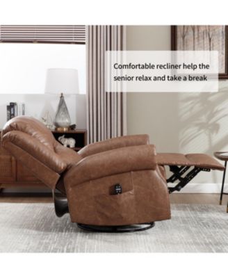 + 1 Pc. + Fabric + Heat Massage, Swivel + Rocker Recliner Chair