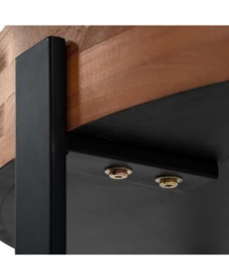 Streamdale Modern Retro Round Coffee Table, Black Cross Legs