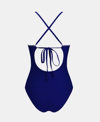 Women's Crossback Ruched One Piece Swimsuit