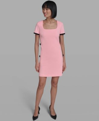 Women's Bow Trim Scuba Crepe Sheath Dress