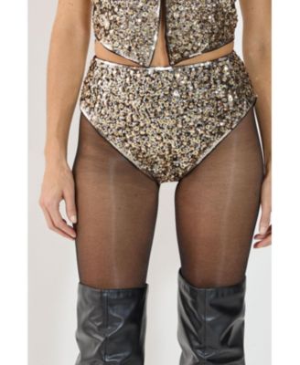 Women's Cluster Hand Embellished Booty Shorts