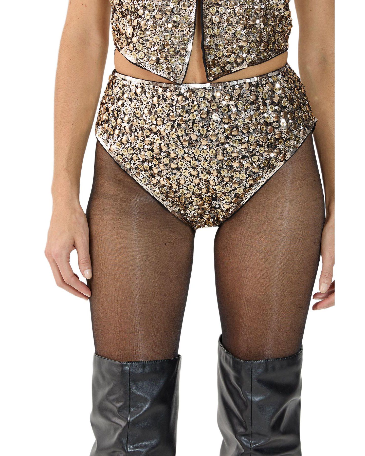 Женские шорты Nasty Gal Cluster Hand Embellished Booty, цвет: Золотой — фото 1