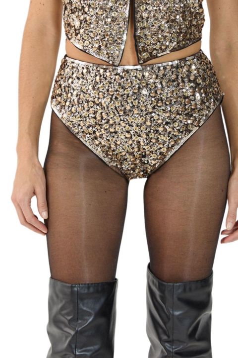 Женские шорты Nasty Gal Cluster Hand Embellished Booty, цвет: Золотой