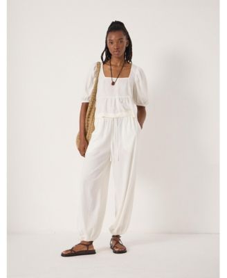 Women's Alva Puff Sleeve Linen Beach Top