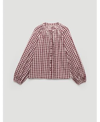 Women's Elsa Gathered Gingham Beach Shirt